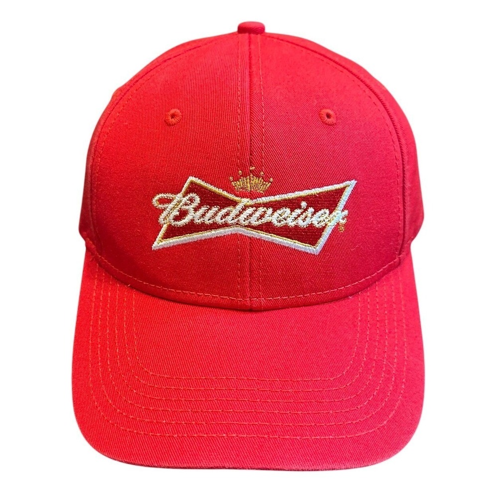 Budweiser Hat Baseball Cap Mens Snapback Adjustable Red Logo One Size